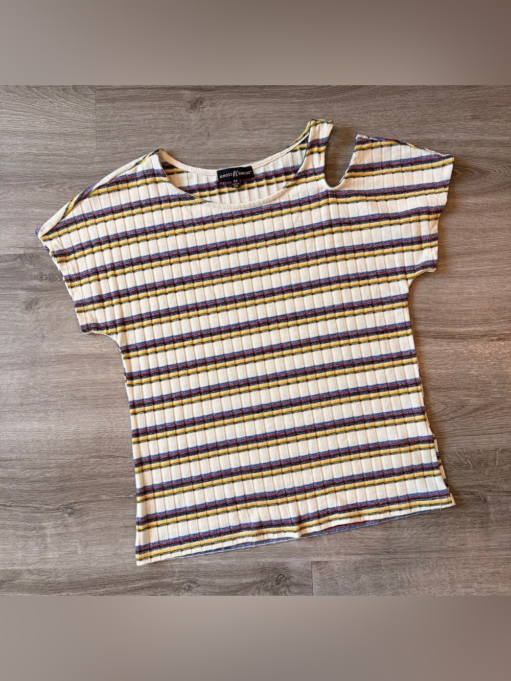 Almost Famous metallic striped top